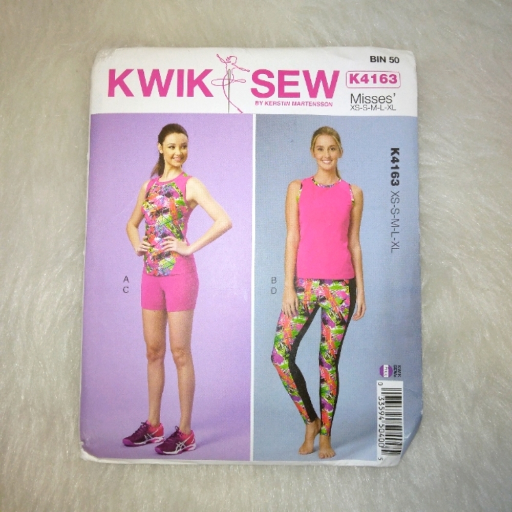 KWIK SEW K4163 Sz XS-XL Misses tops shorts or leggings by Kerstin Martensson